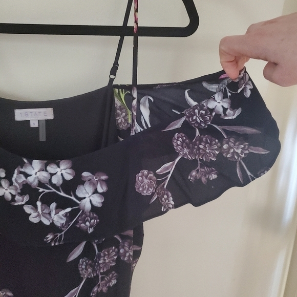1. State Black Floral Print Cold Shoulder Dress - Picture 5 of 10